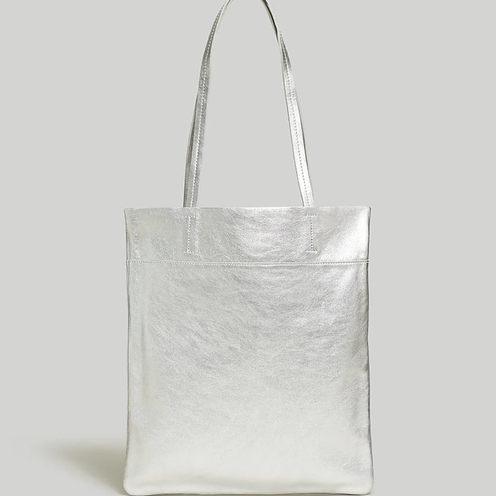 Madewell Silver Magazine Tote Bag NWT